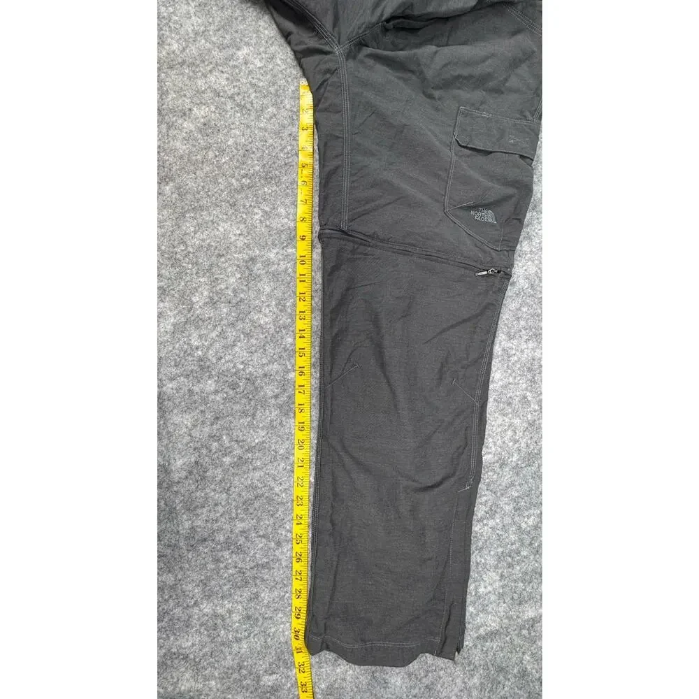 The North Face Mens Convertible Hiking Cargo Pants Grey Large Short 36